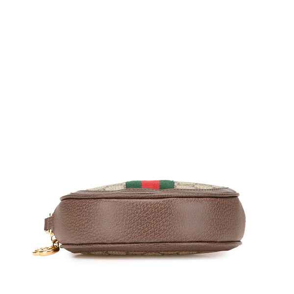 グッチ GGスプリーム オフィディア シェリーライン ポーチ 574841 ブラウン PVC レザー レディース GUCCI 【中古】