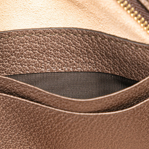 グッチ GGスプリーム オフィディア シェリーライン ポーチ 574841 ブラウン PVC レザー レディース GUCCI 【中古】