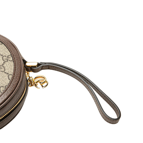 グッチ GGスプリーム オフィディア シェリーライン ポーチ 574841 ブラウン PVC レザー レディース GUCCI 【中古】