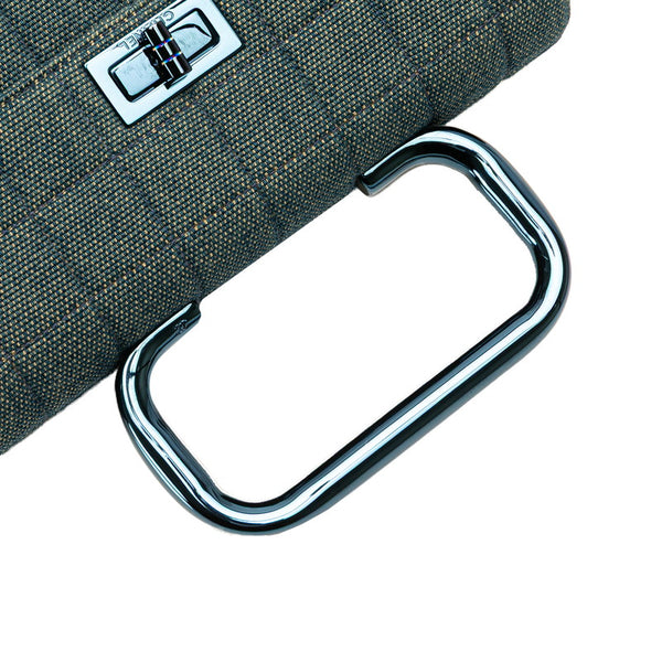 シャネル チョコバー 2.55 ハンドバッグ ブルー デニム レディース CHANEL 【中古】