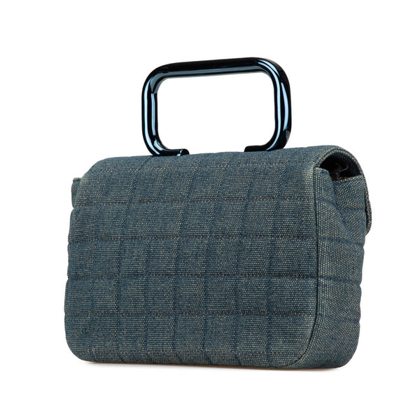 シャネル チョコバー 2.55 ハンドバッグ ブルー デニム レディース CHANEL 【中古】