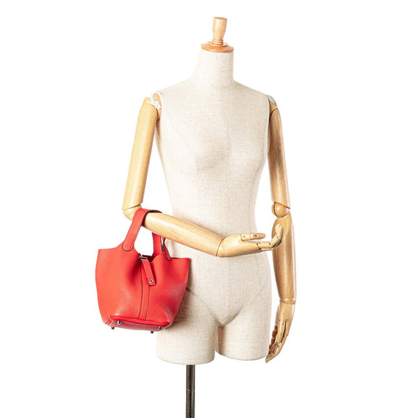 エルメス ピコタンロックPM ハンドバッグ ローズジャイプール レッド トリヨンクレマンス レディース HERMES 【中古】