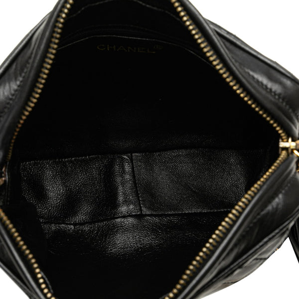 シャネル マトラッセ ココマーク フリンジ チェーン ショルダーバッグ ブラック ゴールド ラムスキン レディース CHANEL 【中古】