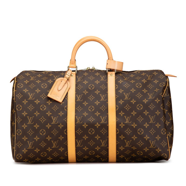 ルイ ヴィトン モノグラム キーポル50 ボストンバッグ M41426 ブラウン PVC レザー レディース LOUIS VUITTON 【中古】