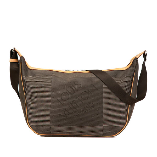 ルイ ヴィトン ダミエ ジェアン エクスプローラー メッセンジャーバッグ M93615 カーキ  キャンバス レザー レディース LOUIS VUITTON 【中古】