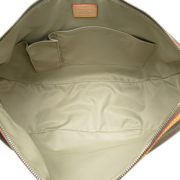 ルイ ヴィトン ダミエ ジェアン エクスプローラー メッセンジャーバッグ M93615 カーキ  キャンバス レザー レディース LOUIS VUITTON 【中古】
