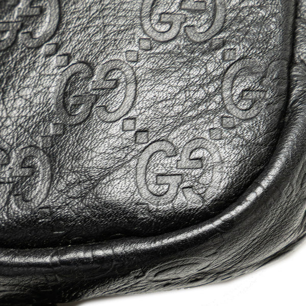 グッチ グッチシマ ボディバッグ ウエストバッグ 246417 ブラック レザー レディース GUCCI 【中古】