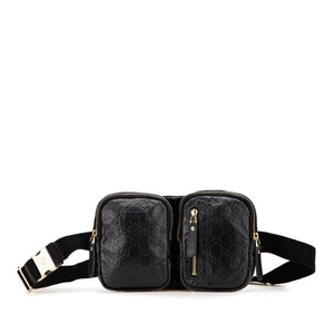 グッチ グッチシマ ボディバッグ ウエストバッグ 246417 ブラック レザー レディース GUCCI 【中古】