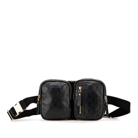 グッチ グッチシマ ボディバッグ ウエストバッグ 246417 ブラック レザー レディース GUCCI 【中古】