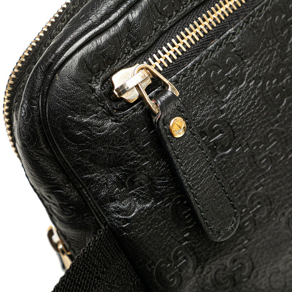 グッチ グッチシマ ボディバッグ ウエストバッグ 246417 ブラック レザー レディース GUCCI 【中古】