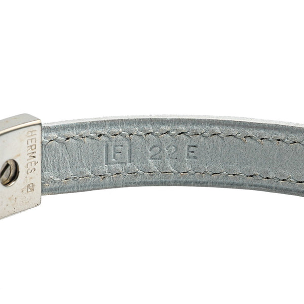 エルメス プスプス ブレスレット グレー シルバー メタル レザー レディース HERMES 【中古】