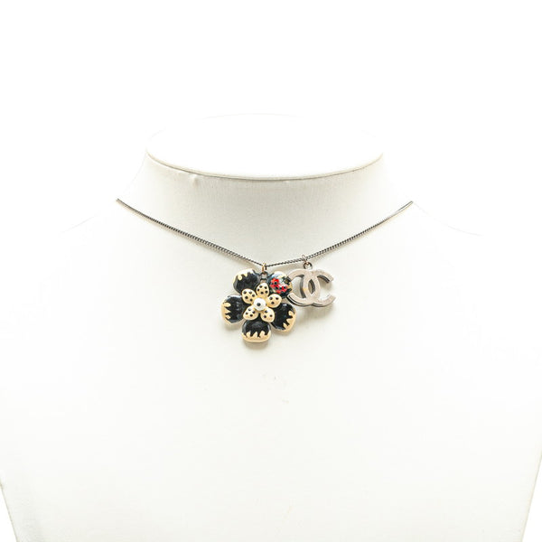 シャネル ココマーク フラワー てんとう虫 ネックレス シルバー マルチカラー メタル エナメル レディース CHANEL 【中古】