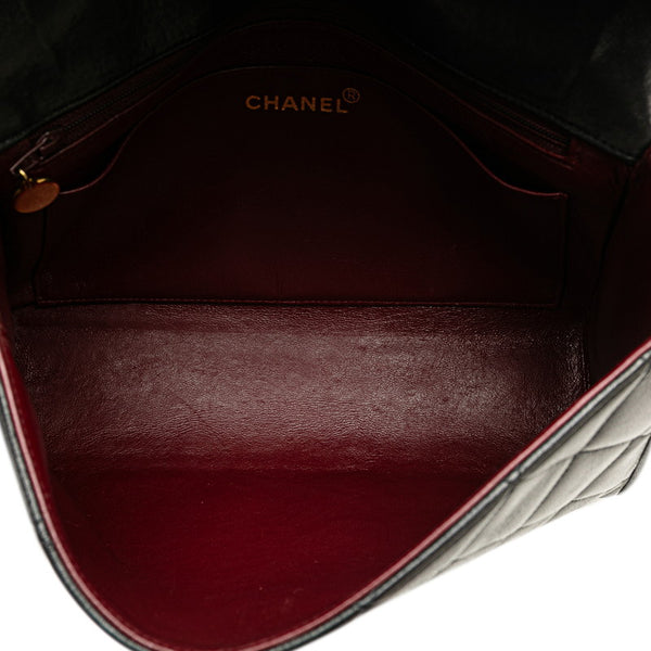 シャネル マトラッセ ココマーク ショルダーバッグ ブラック ラムスキン レディース CHANEL 【中古】