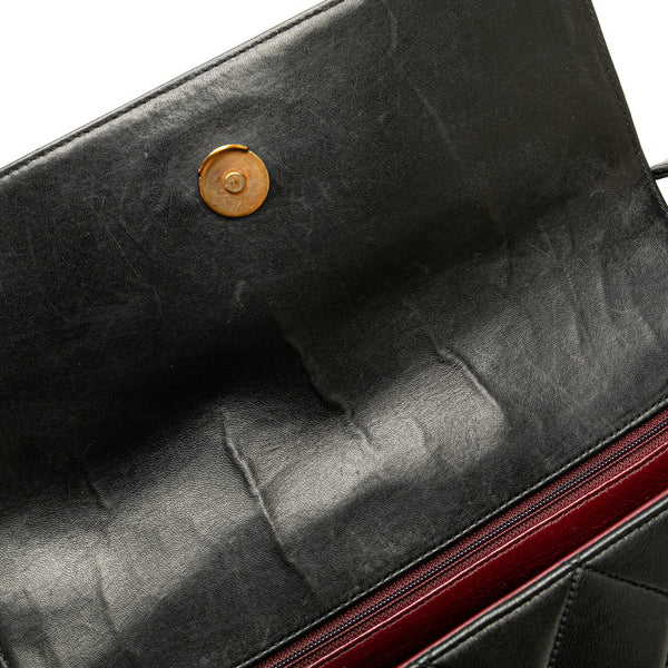 シャネル マトラッセ ココマーク ショルダーバッグ ブラック ラムスキン レディース CHANEL 【中古】