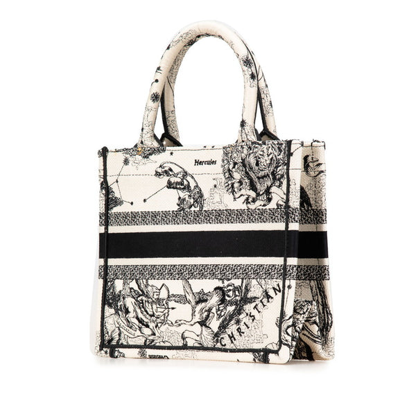 ディオール ブックトート スモール トートバッグ ベージュ ブラック キャンバス レディース Dior 【中古】