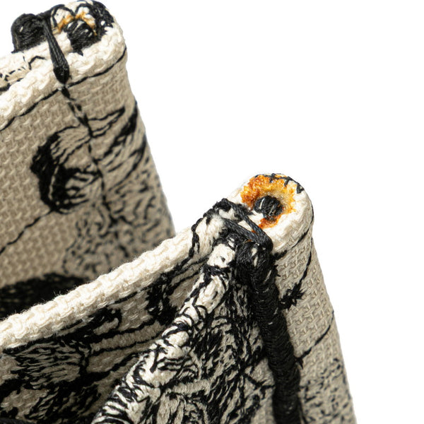 ディオール ブックトート スモール トートバッグ ベージュ ブラック キャンバス レディース Dior 【中古】