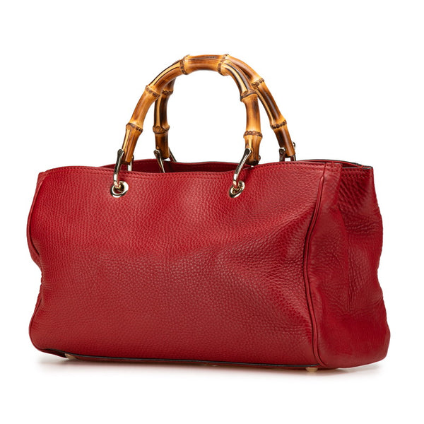 グッチ バンブー ハンドバッグ ショルダーバッグ 2WAY 323660 レッド レザー レディース GUCCI 【中古】
