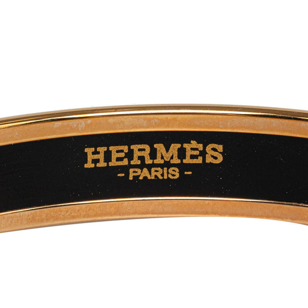 エルメス エマイユPM 森 動物 七宝焼き バングル ゴールド ブラック マルチカラー メッキ レディース HERMES 【中古】