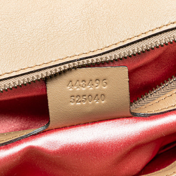 グッチ GGマーモント キルティング チェーン ショルダーバッグ  443496 ベージュ ブラウン ベロア レザー レディース GUCCI 【中古】