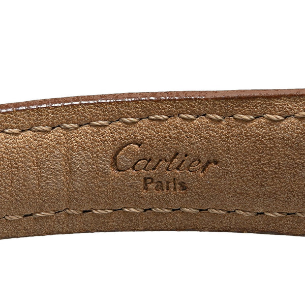 カルティエ マスト ヴァンドーム ヴェルメイユ 腕時計 590004 クオーツ ホワイト文字盤 レザー SV925 シルバー メッキ レディース CARTIER 【中古】