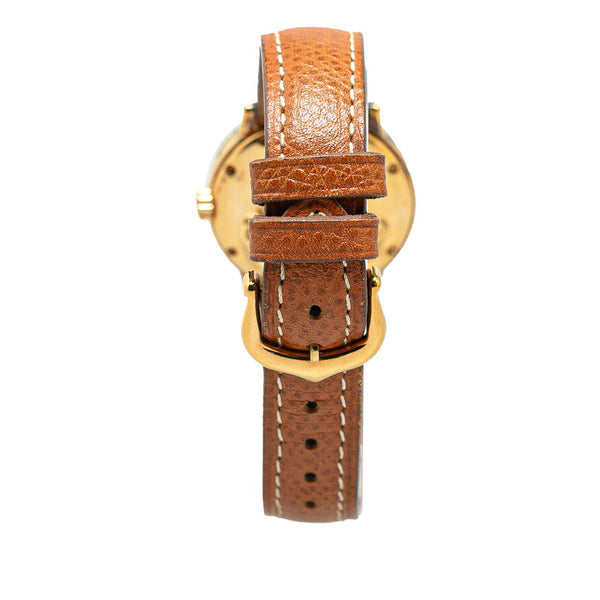 カルティエ マスト ヴァンドーム ヴェルメイユ 腕時計 590004 クオーツ ホワイト文字盤 レザー SV925 シルバー メッキ レディース CARTIER 【中古】