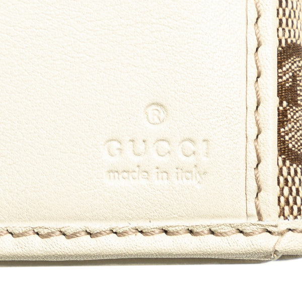 グッチ GGキャンバス 長財布 181593 ベージュ ホワイト キャンバス レザー レディース GUCCI 【中古】