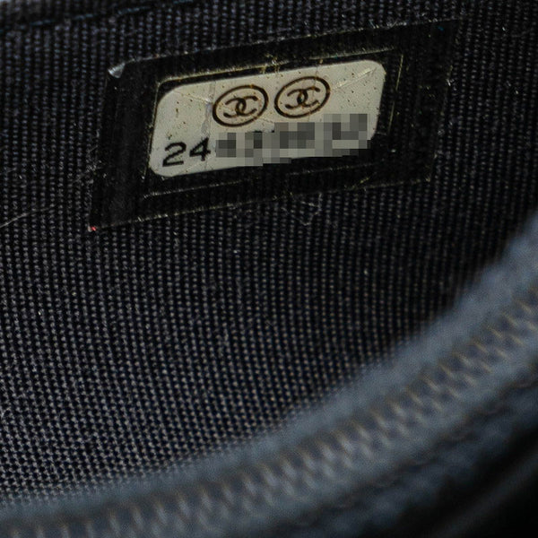 シャネル ドーヴィル チェーンウォレット A80795 ネイビー ホワイト デニム レザー レディース CHANEL 【中古】