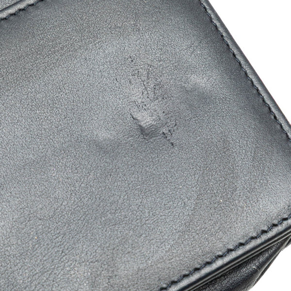 シャネル ドーヴィル チェーンウォレット A80795 ネイビー ホワイト デニム レザー レディース CHANEL 【中古】