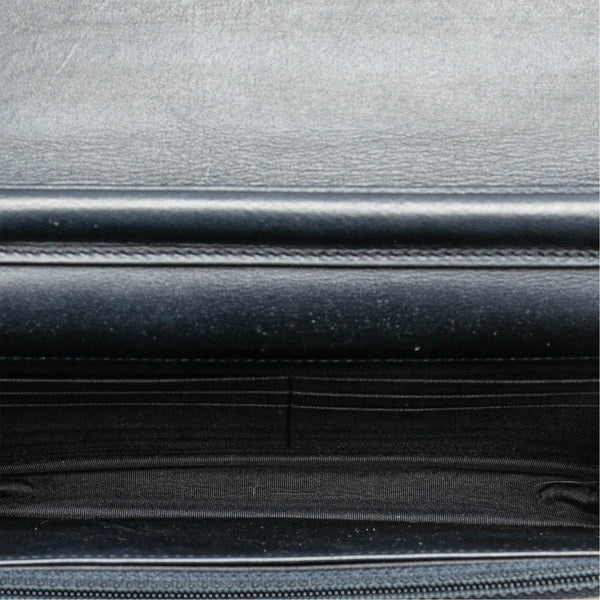 シャネル ドーヴィル チェーンウォレット A80795 ネイビー ホワイト デニム レザー レディース CHANEL 【中古】