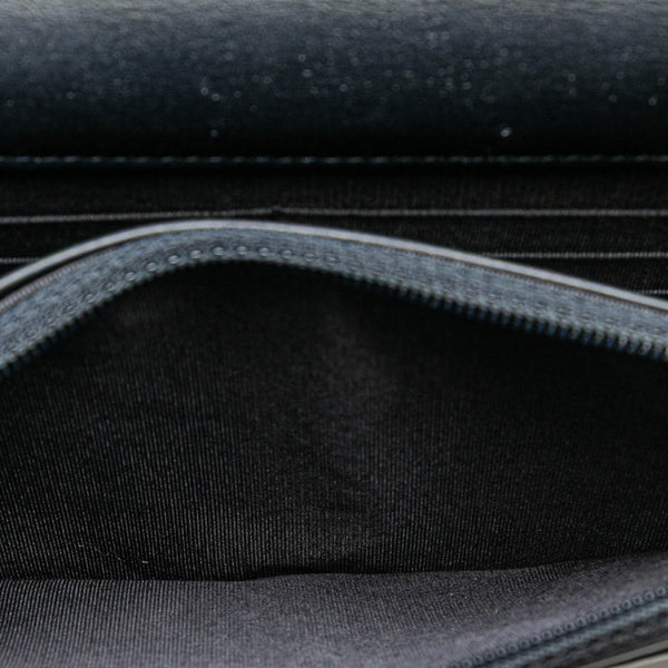 シャネル ドーヴィル チェーンウォレット A80795 ネイビー ホワイト デニム レザー レディース CHANEL 【中古】