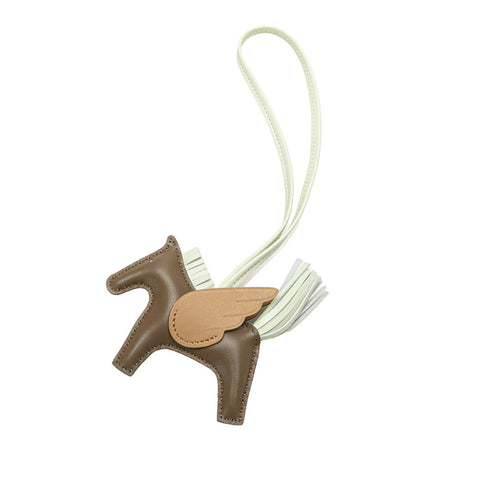 エルメス ロデオ ペガサスPM チャーム エトゥープ ヴェールフィズ ビスキュイ アニョーミロ スイフト レディース HERMES 【中古】