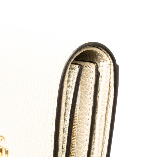 グッチ GGスプリーム ダブルG 二つ折り財布 598587 ホワイト グレー PVC レザー レディース GUCCI 【中古】