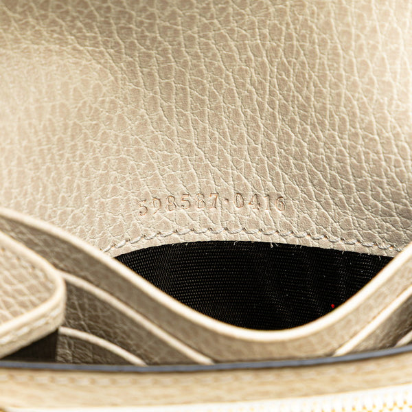 グッチ GGスプリーム ダブルG 二つ折り財布 598587 ホワイト グレー PVC レザー レディース GUCCI 【中古】