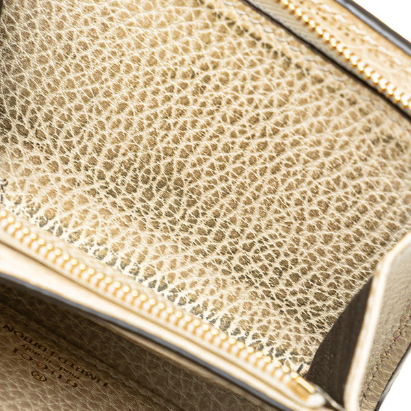 グッチ GGスプリーム ダブルG 二つ折り財布 598587 ホワイト グレー PVC レザー レディース GUCCI 【中古】