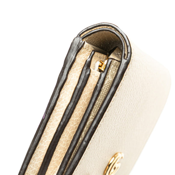 グッチ GGスプリーム ダブルG 二つ折り財布 598587 ホワイト グレー PVC レザー レディース GUCCI 【中古】