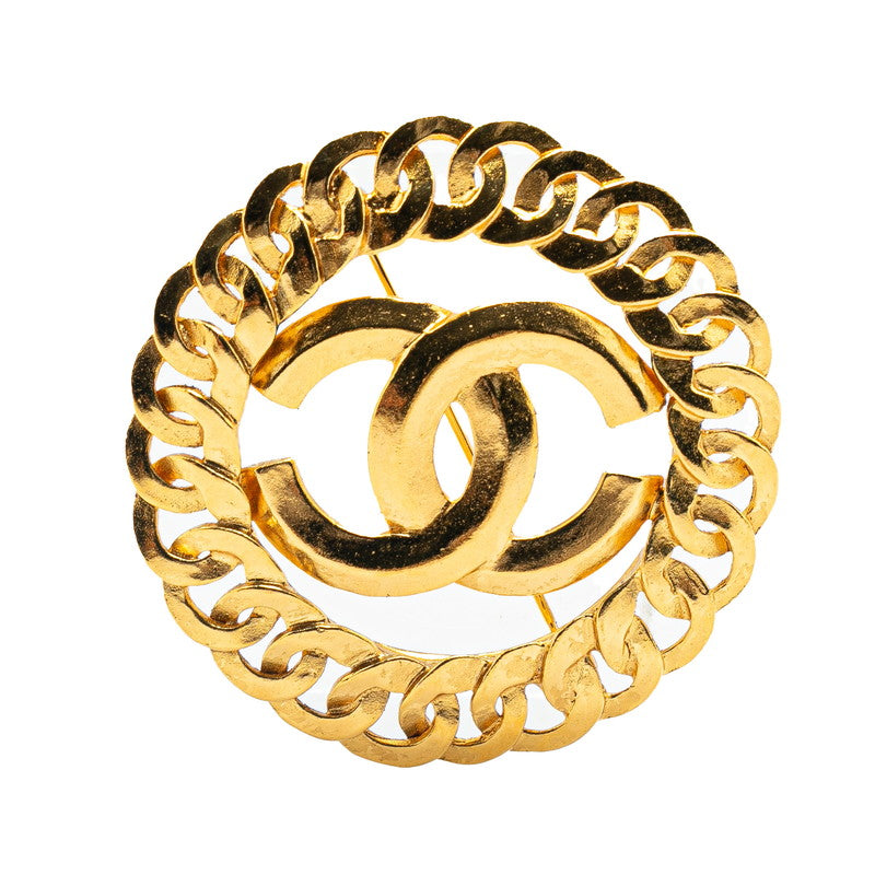 シャネル ココマーク ラウンド ブローチ ゴールド メッキ レディース CHANEL 【中古】