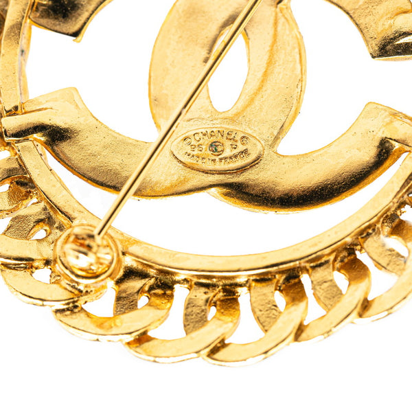 シャネル ココマーク ラウンド ブローチ ゴールド メッキ レディース CHANEL 【中古】