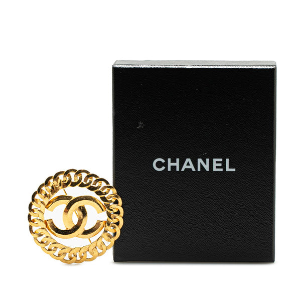 シャネル ココマーク ラウンド ブローチ ゴールド メッキ レディース CHANEL 【中古】