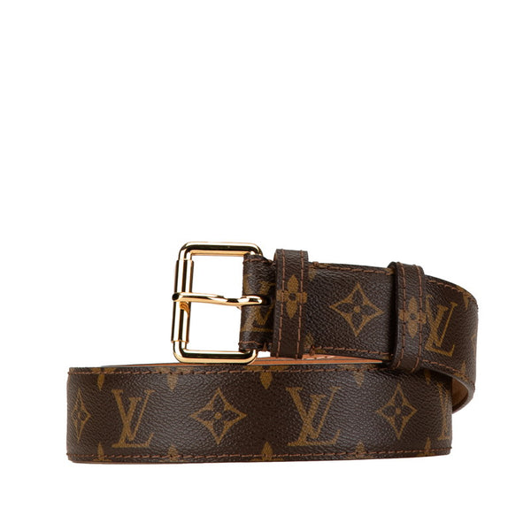 ルイ ヴィトン モノグラム サンチュール ポシェット デュオ ベルト 90/36 ブラウン PVC レザー レディース LOUIS VUITTON 【中古】