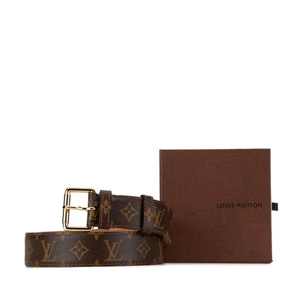 ルイ ヴィトン モノグラム サンチュール ポシェット デュオ ベルト 90/36 ブラウン PVC レザー レディース LOUIS VUITTON 【中古】