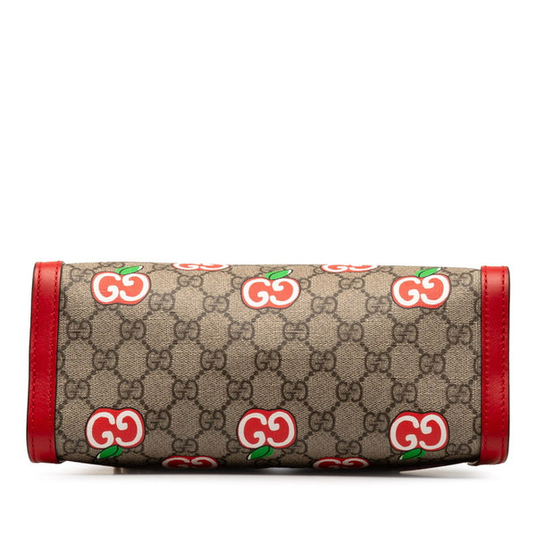 グッチ GGスプリーム アップルパドロック チェーン ショルダーバッグ 498156 ベージュ レッド PVC レザー レディース GUCCI 【中古】