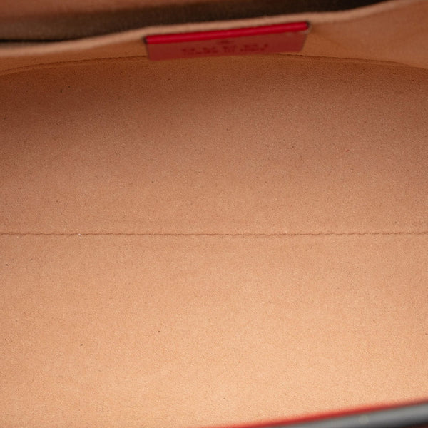 グッチ GGスプリーム アップルパドロック チェーン ショルダーバッグ 498156 ベージュ レッド PVC レザー レディース GUCCI 【中古】