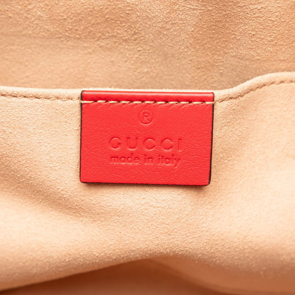 グッチ GGスプリーム アップルパドロック チェーン ショルダーバッグ 498156 ベージュ レッド PVC レザー レディース GUCCI 【中古】