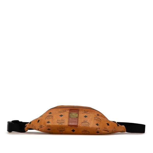 エム シー エム ヴィセトス ロゴグラム ボディバッグ ウエストバッグ ブラウン PVC レザー レディース MCM 【中古】