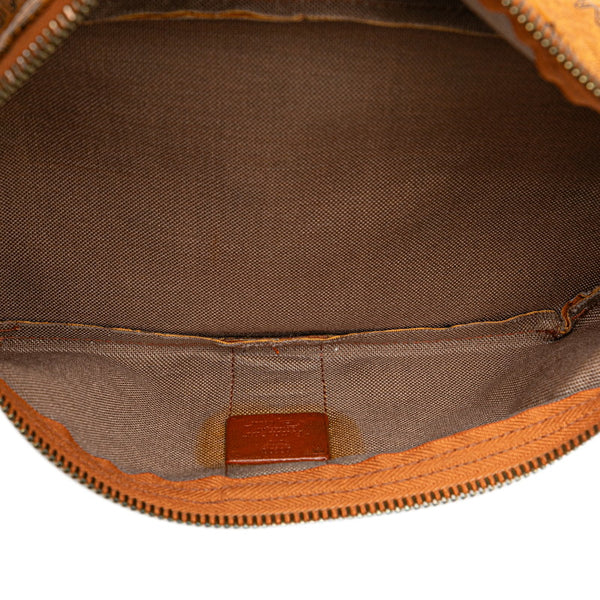 エム シー エム ヴィセトス ロゴグラム ボディバッグ ウエストバッグ ブラウン PVC レザー レディース MCM 【中古】