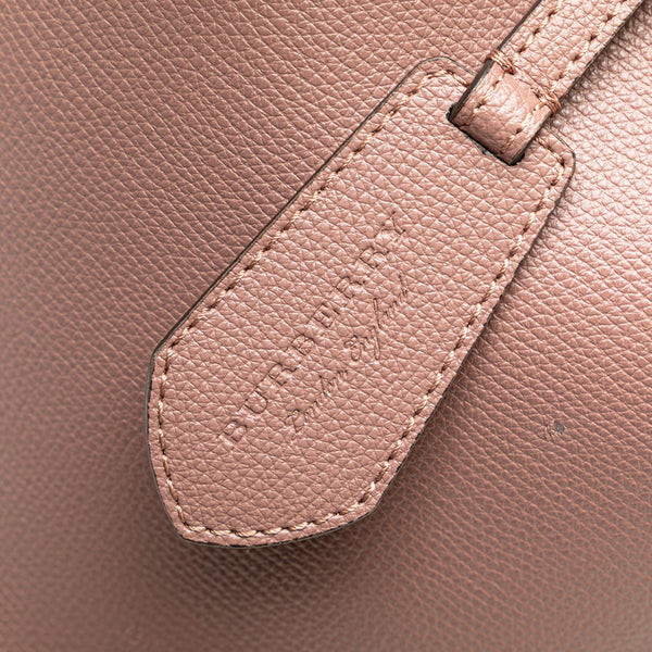 バーバリー 裏地チェック シャドーホース 斜め掛け ショルダーバッグ ピンクブラウン レザー レディース BURBERRY 【中古】