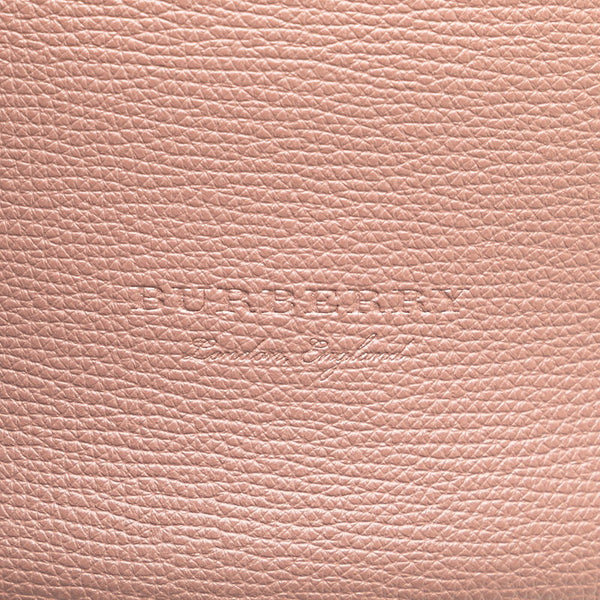 バーバリー 裏地チェック シャドーホース 斜め掛け ショルダーバッグ ピンクブラウン レザー レディース BURBERRY 【中古】