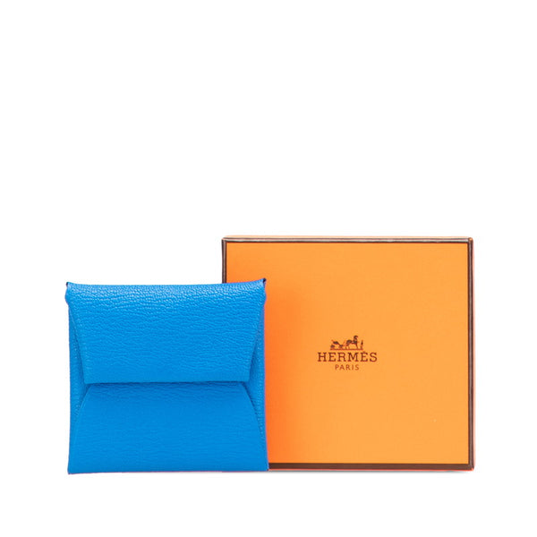 エルメス バスティア コインケース ブルー系 シェーブル レディース HERMES 【中古】