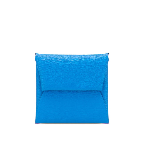 エルメス バスティア コインケース ブルー系 シェーブル レディース HERMES 【中古】