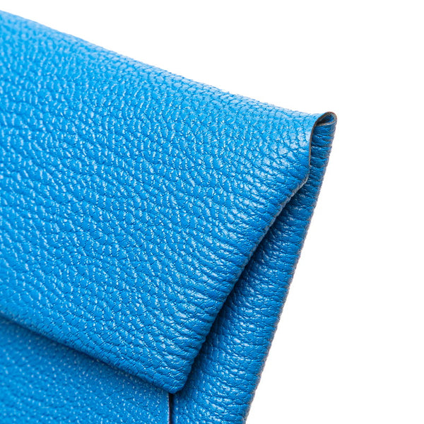 エルメス バスティア コインケース ブルー系 シェーブル レディース HERMES 【中古】